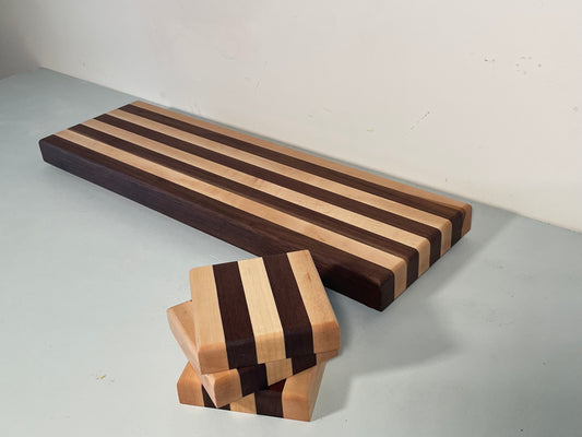 Maple and walnut set