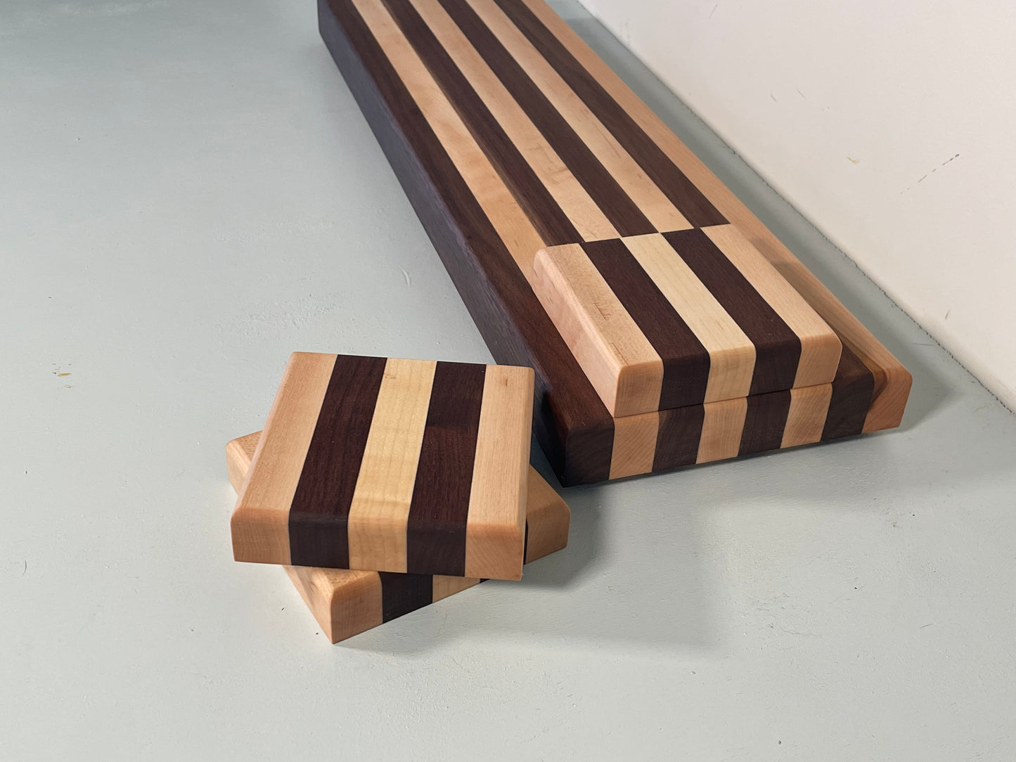 Maple and walnut set