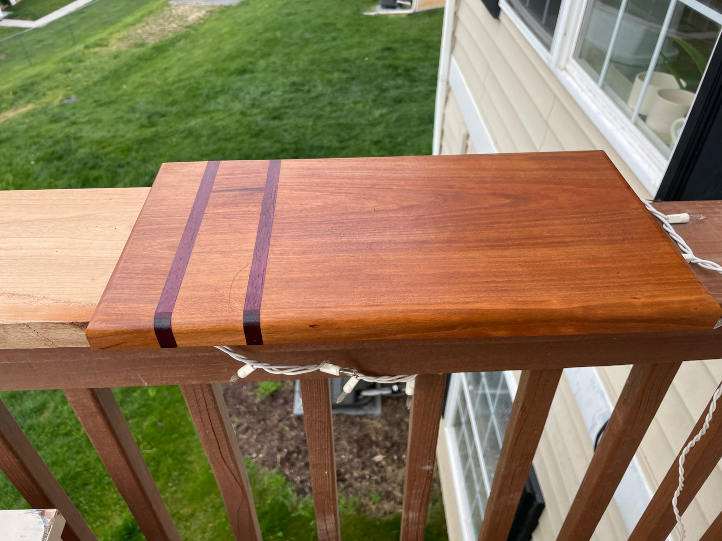 Cherry Charcuterie Board with Purple Heart Accents