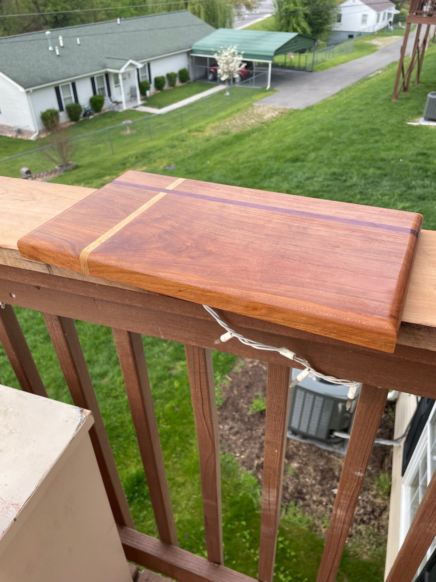 Cherry Charcuterie Board with Purpleheart and Maple Accents