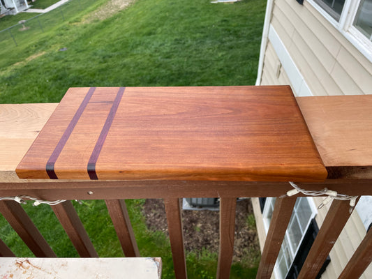 Cherry Charcuterie Board with Purple Heart Accents