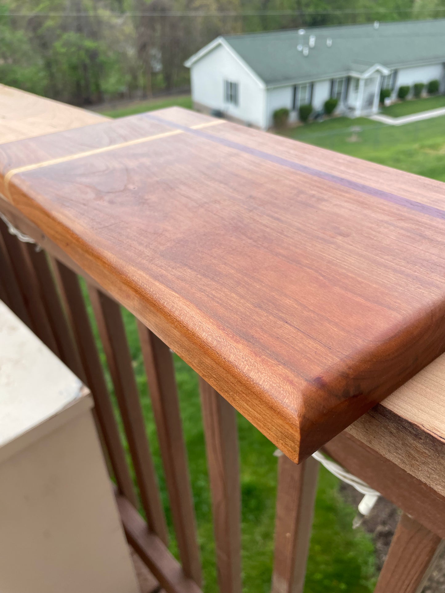 Cherry Charcuterie Board with Purpleheart and Maple Accents