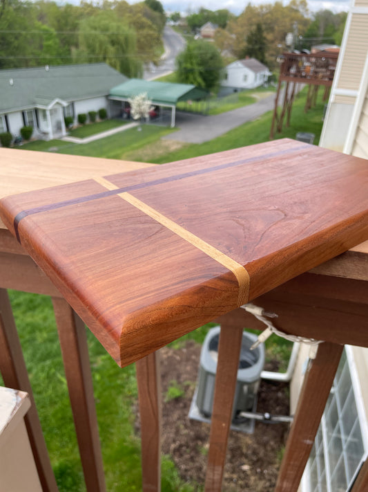 Cherry Charcuterie Board with Purpleheart and Maple Accents