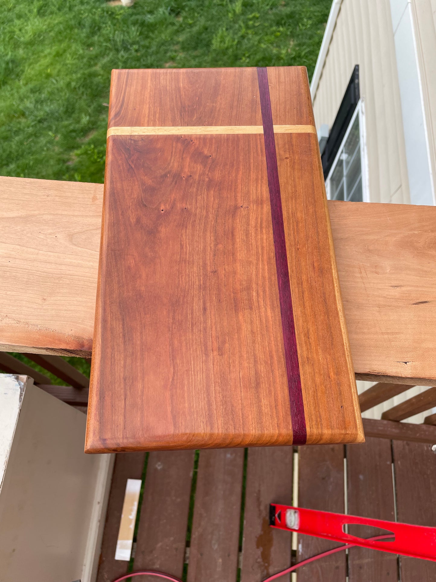 Cherry Charcuterie Board with Purpleheart and Maple Accents